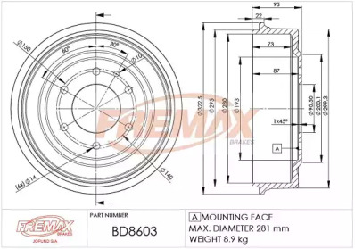 FREMAX bd8603 -  Тормозной барабан