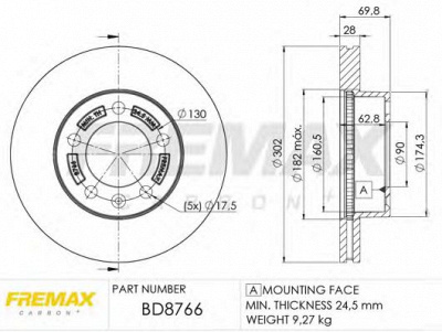 FREMAX bd8766 -  Тормозной диск