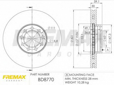 FREMAX bd8770 -  Тормозной диск
