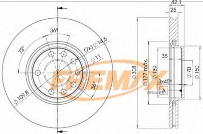 FREMAX bd9061 -  Тормозной диск