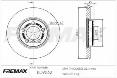 FREMAX bd9062 -  Тормозной диск