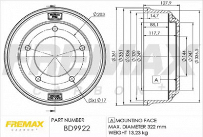 FREMAX bd9922 -  Тормозной барабан