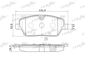 FRIGAIR pd02505 -  Комплект тормозных колодок, дисковый тормоз