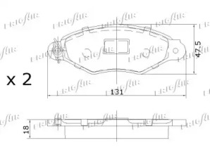 FRIGAIR pd03506 -  Комплект тормозных колодок, дисковый тормоз