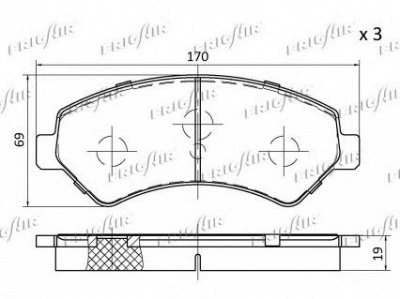 FRIGAIR pd04503 -  Комплект тормозных колодок, дисковый тормоз