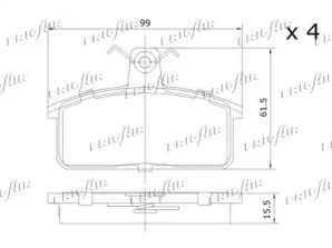 FRIGAIR pd04505 -  Комплект тормозных колодок, дисковый тормоз