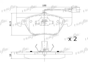 FRIGAIR pd04515 -  Комплект тормозных колодок, дисковый тормоз