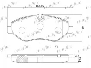 FRIGAIR pd04538 -  Комплект тормозных колодок, дисковый тормоз