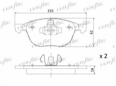 FRIGAIR pd05501 -  Комплект тормозных колодок, дисковый тормоз