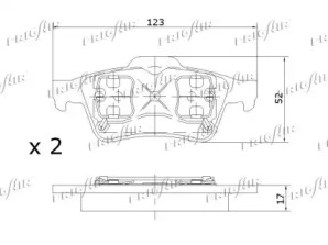 FRIGAIR pd05504 -  Комплект тормозных колодок, дисковый тормоз