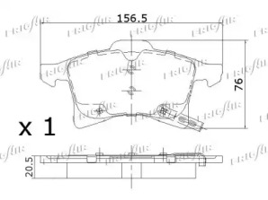FRIGAIR pd07505 -  Комплект тормозных колодок, дисковый тормоз
