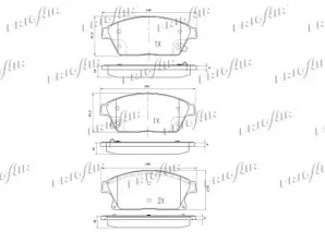 FRIGAIR pd07510 -  Комплект тормозных колодок, дисковый тормоз