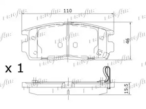 FRIGAIR pd07511 -  Комплект тормозных колодок, дисковый тормоз