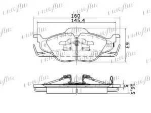 FRIGAIR pd07513 -  Комплект тормозных колодок, дисковый тормоз