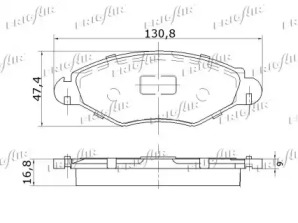 FRIGAIR pd08502 -  Комплект тормозных колодок, дисковый тормоз