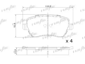 FRIGAIR pd09505 -  Комплект тормозных колодок, дисковый тормоз