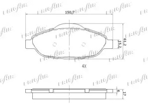 FRIGAIR pd09507 -  Комплект тормозных колодок, дисковый тормоз