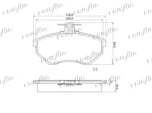 FRIGAIR pd10509 -  Комплект тормозных колодок, дисковый тормоз