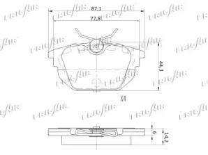 FRIGAIR pd13504 -  Комплект тормозных колодок, дисковый тормоз