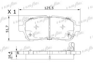 FRIGAIR pd15521 -  Комплект тормозных колодок, дисковый тормоз