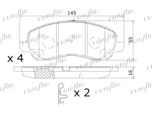 FRIGAIR pd18512 -  Комплект тормозных колодок, дисковый тормоз
