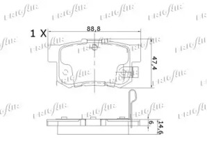 FRIGAIR pd19506 -  Комплект тормозных колодок, дисковый тормоз