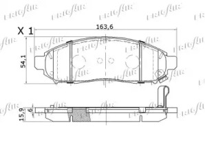 FRIGAIR pd21507 -  Комплект тормозных колодок, дисковый тормоз