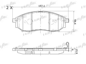 FRIGAIR pd21508 -  Комплект тормозных колодок, дисковый тормоз