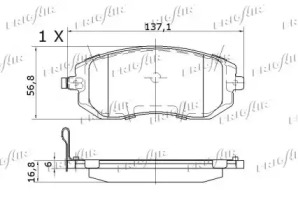 FRIGAIR pd24501 -  Комплект тормозных колодок, дисковый тормоз