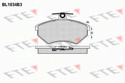 FTE bl1034b3 -  Комплект тормозных колодок, дисковый тормоз
