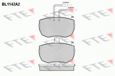 FTE bl1142a2 -  Комплект тормозных колодок, дисковый тормоз