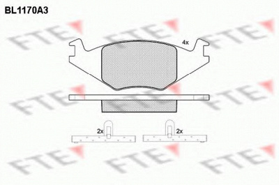 FTE bl1170a3 -  Комплект тормозных колодок, дисковый тормоз