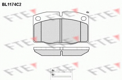 FTE bl1174c2 -  Комплект тормозных колодок, дисковый тормоз