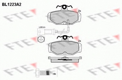 FTE bl1223a2 -  Комплект тормозных колодок, дисковый тормоз