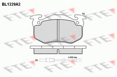 FTE bl1229a2 -  Комплект тормозных колодок, дисковый тормоз