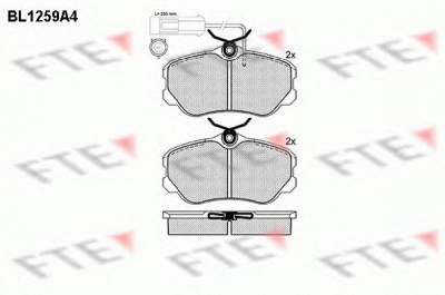 FTE bl1259a4 -  Комплект тормозных колодок, дисковый тормоз