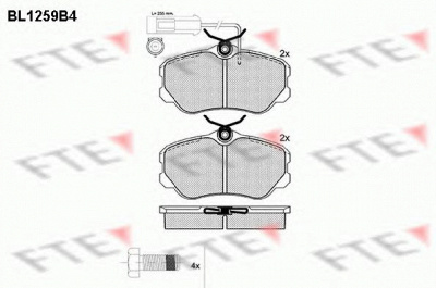 FTE bl1259b4 -  Комплект тормозных колодок, дисковый тормоз