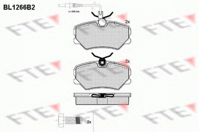FTE bl1266b2 -  Комплект тормозных колодок, дисковый тормоз
