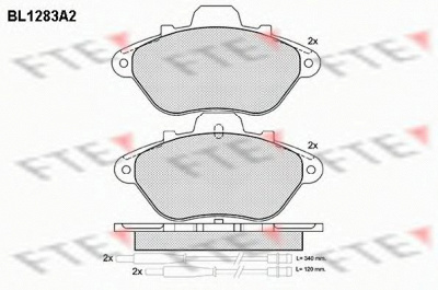FTE bl1283a2 -  Комплект тормозных колодок, дисковый тормоз