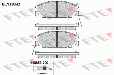 FTE bl1338b2 -  Комплект тормозных колодок, дисковый тормоз