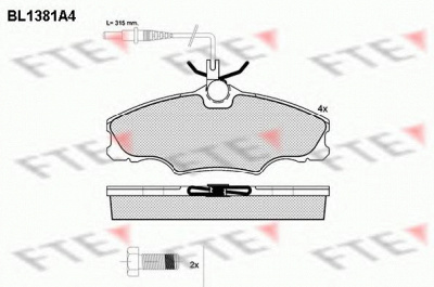 FTE bl1381a4 -  Комплект тормозных колодок, дисковый тормоз