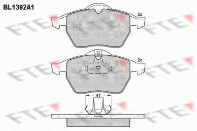 FTE bl1392a1 -  Комплект тормозных колодок, дисковый тормоз