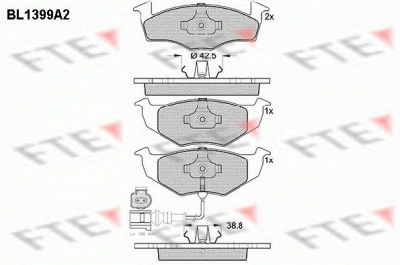 FTE bl1399a2 -  Комплект тормозных колодок, дисковый тормоз