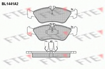 FTE bl1441a2 -  Комплект тормозных колодок, дисковый тормоз