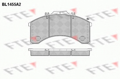 FTE bl1455a2 -  Комплект тормозных колодок, дисковый тормоз