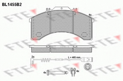 FTE bl1455b2 -  Комплект тормозных колодок, дисковый тормоз