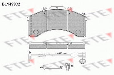 FTE bl1455c2 -  Комплект тормозных колодок, дисковый тормоз