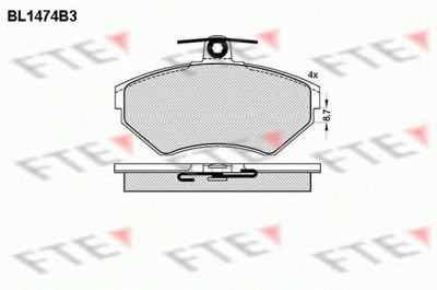FTE bl1474b3 -  Комплект тормозных колодок, дисковый тормоз