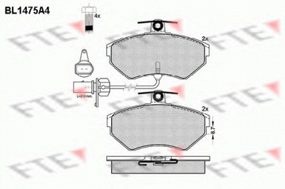FTE bl1475a4 -  Комплект тормозных колодок, дисковый тормоз
