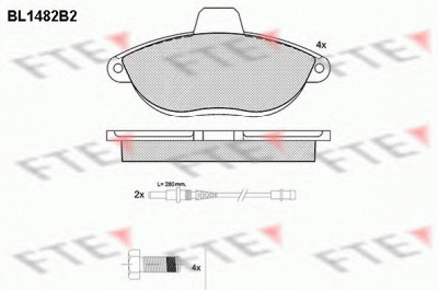 FTE bl1482b2 -  Комплект тормозных колодок, дисковый тормоз